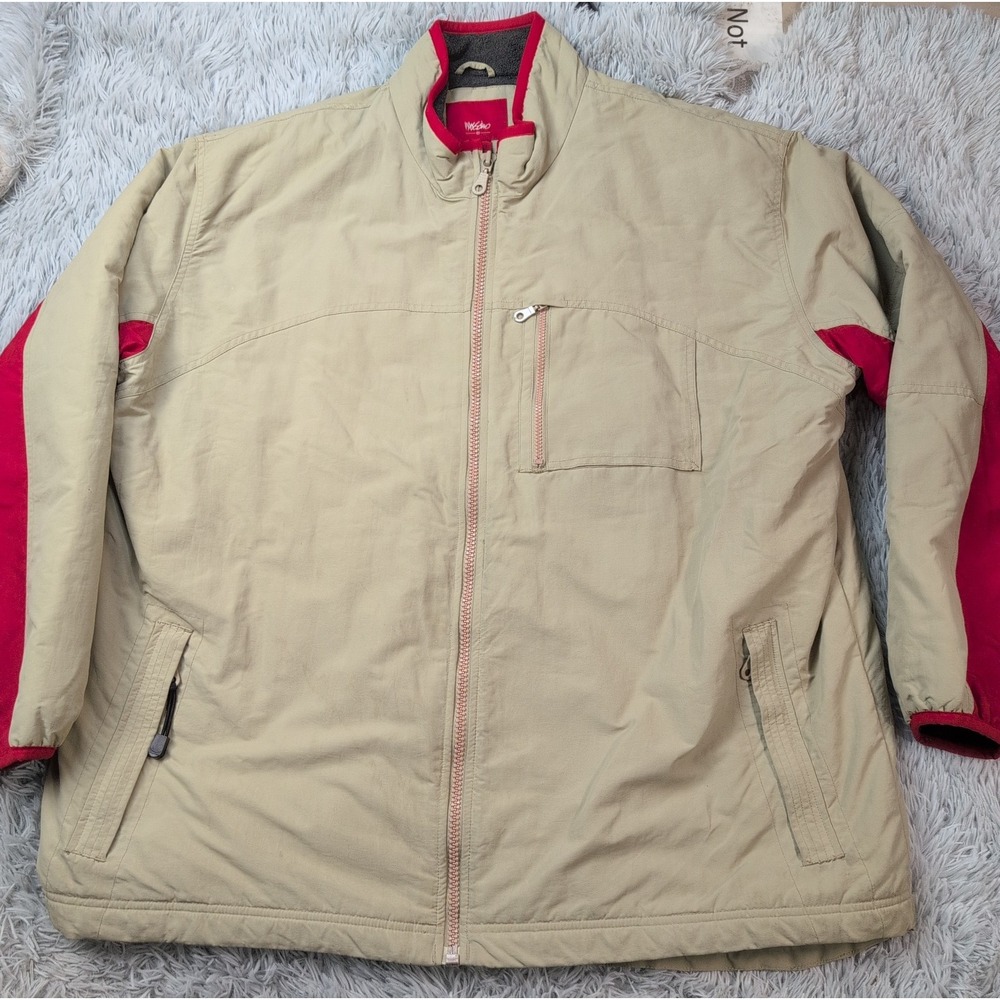 Mossimo Jacket Mens XXL Biege Winter Coat Zip Up Pockets Comfort Fleece Lined